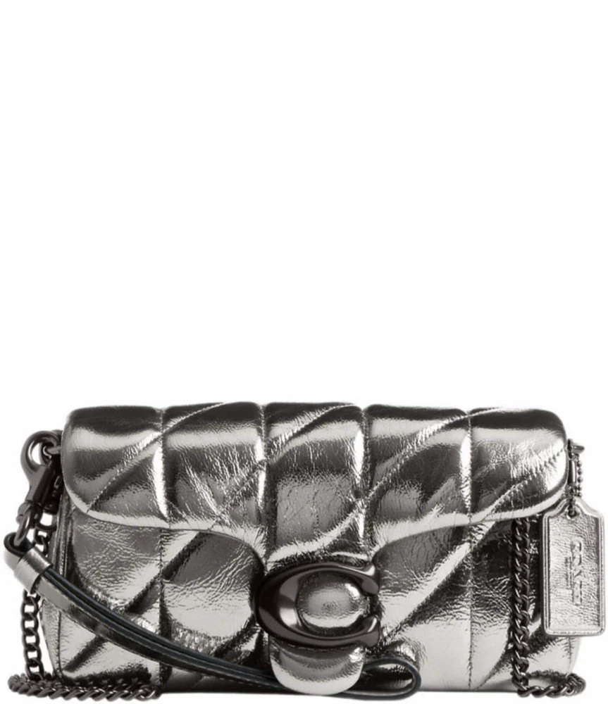 COACH Tabby Quilted Metallic Wristlet Crossbody Bag