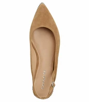 COACH Vae Suede Slingback Studded Flat Skimmers