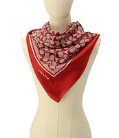 COACH Textured Signature C Printed Silk Square Scarf