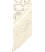 COACH Textured Signature C Printed Silk Skinny Scarf