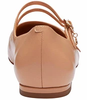 COACH Whitley Leather Double Strap Mary Jane Flats