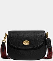 COACH Willow Pebble Leather Gold Hardware Saddle Shoulder Bag