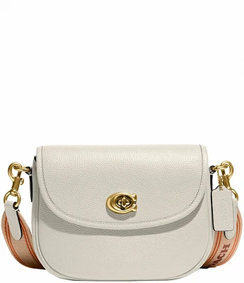 COACH Willow Pebble Leather Gold Hardware Saddle Shoulder Bag