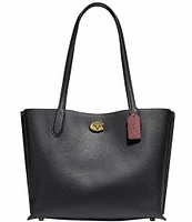 COACH Willow Pebble Leather Solid Tote Bag