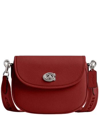 COACH Willow Pebbled Leather Saddle Shoulder Bag