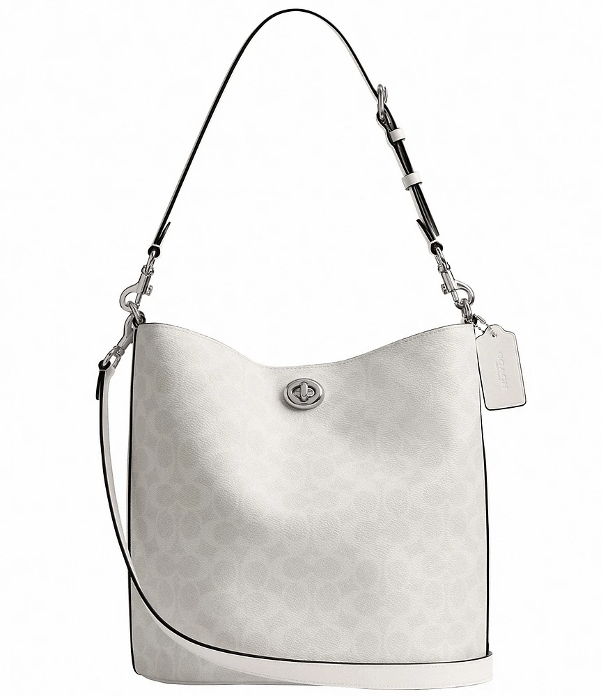 COACH Willow Soft Signature Logo Coated Canvas Bucket Bag