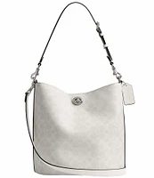 COACH Willow Soft Signature Logo Coated Canvas Bucket Bag
