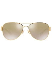 COACH Women's 0HC7059 58mm Aviator Sunglasses