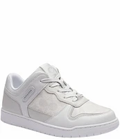 COACH Women's C201 Low-Top Signature Jacquard and Leather Retro Sneakers