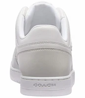 COACH Women's C201 Low-Top Signature Jacquard and Leather Retro Sneakers