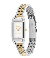 COACH Women's Cadie Analog Two Toned Silver Gold Stainless Steel Bracelet Watch