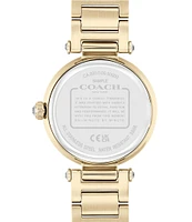 COACH Women's Cary Quartz Analog Rainbow Crystal Pave Gold Tone Stainless Steel Bracelet Watch