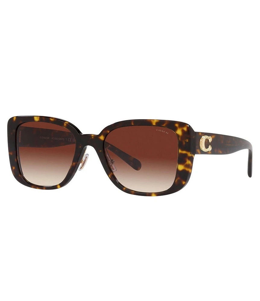 COACH Women's Dark Tortoise 54mm Square Sunglasses