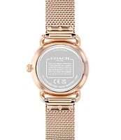 COACH Women's Elliot Silver Dial Quartz Analog Mesh Bracelet Watch