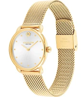 COACH Women's Elliot Silver Dial Quartz Analog Mesh Bracelet Watch