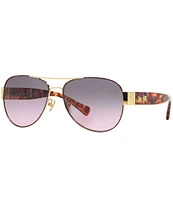 COACH Women's HC7059 58mm Violet Tortoise Aviator Sunglasses