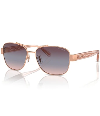 COACH Women's HC7161 56mm Aviator Sunglasses