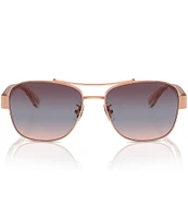 COACH Women's HC7161 56mm Aviator Sunglasses