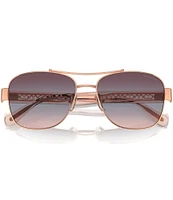 COACH Women's HC7161 56mm Aviator Sunglasses