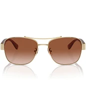 COACH Women's HC7161 56mm Aviator Sunglasses