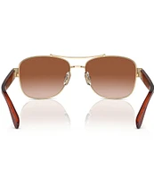 COACH Women's HC7161 56mm Aviator Sunglasses