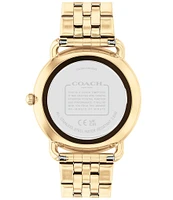 COACH Women's Heart and Crystal Embellished Elliot Quartz Analog Gold Tone Stainless Steel Bracelet Watch