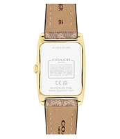 COACH Women's Reese Quartz Analog Tan Canvas Strap Watch