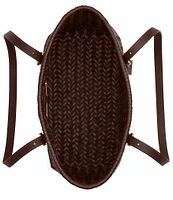COACH Woven Swing Leather Satchel Bag