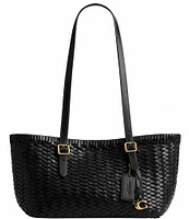 COACH Woven Swing Leather Satchel Bag