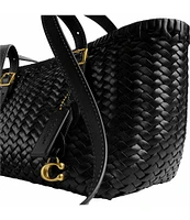 COACH Woven Swing Leather Satchel Bag
