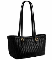 COACH Woven Swing Leather Satchel Bag