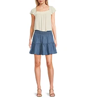 Coco + Jaimeson Crinkle Gauze Tie-Back Top