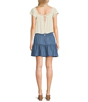 Coco + Jaimeson Crinkle Gauze Tie-Back Top