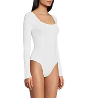 Coco + Jaimeson Square Neck Long Sleeve Rib Knit Bodysuit