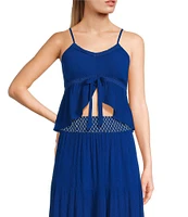 Coco + Jaimeson Tie Front Coordinating Tank Top