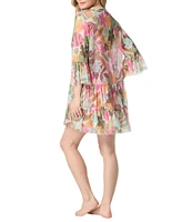 Coco Reef Lush Bloom Enchant V-Neck Bell Sleeves Swim Cover-Up Dress