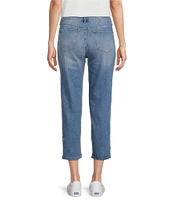 Code Bleu Chelsea Floral Embroidered High Rise Straight Leg Capri Jean