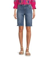 Code Bleu Chelsea High Rise Fray Hem Side Slit Bermuda Shorts