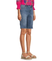 Code Bleu Chelsea High Rise Fray Hem Side Slit Bermuda Shorts