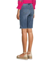 Code Bleu Chelsea High Rise Fray Hem Side Slit Bermuda Shorts