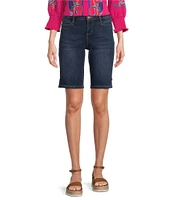Code Bleu Chelsea High Rise Fray Hem Side Slit Bermuda Shorts