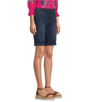 Code Bleu Chelsea High Rise Fray Hem Side Slit Bermuda Shorts