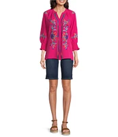 Code Bleu Chelsea High Rise Fray Hem Side Slit Bermuda Shorts