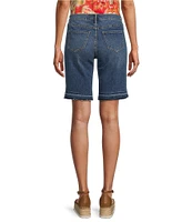 Code Bleu Chelsea High Rise Fray Hem Side Slit Bermuda Shorts