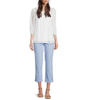 Code Bleu Chelsea High-Rise Straight Leg Micro Snap Hem Jeans