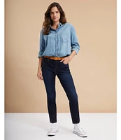 Code Bleu Chelsea Straight Leg High Rise Stretch Denim Jeans