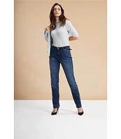 Code Bleu Chelsea Straight Leg High Rise Stretch Denim Jeans