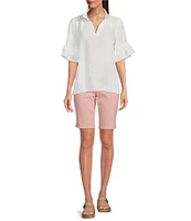 Code Bleu Chelsea Stretch Denim High Rise Bermuda Shorts