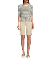 Code Bleu Chelsea Stretch Denim High Rise Bermuda Shorts
