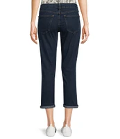 Code Bleu Classic Straight Leg 5-Pocket Rolled Hem Cropped Boyfriend Jeans